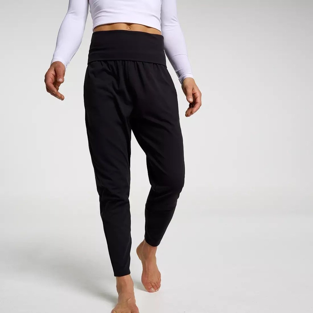 CALIA Inspire Foldover Relaxed Yoga Pant Pure Black WAX111 Small NWT